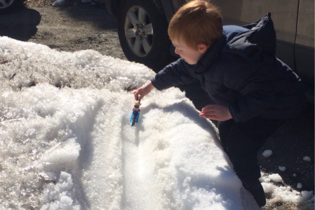 5yo Lego Sledging 1