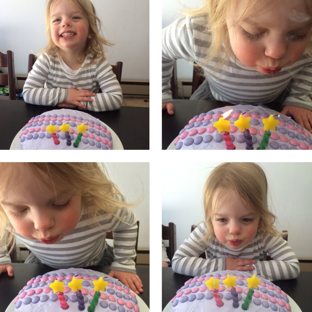 Blowing out candles