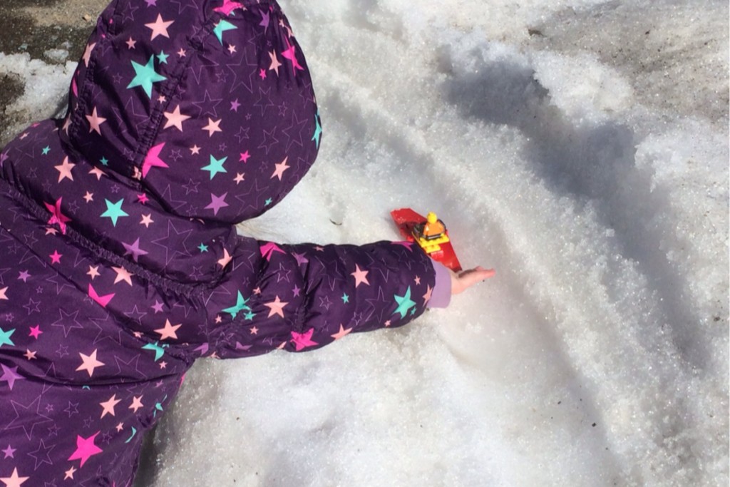 Wee Girl Lego Sledging 1