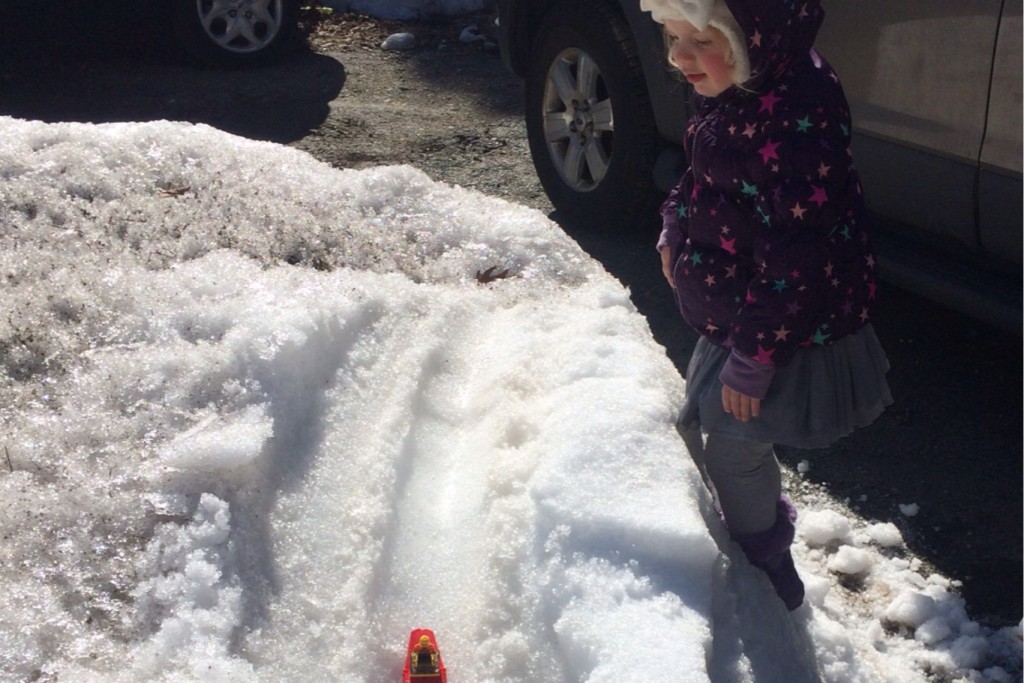 Wee Girl Lego Sledging 5