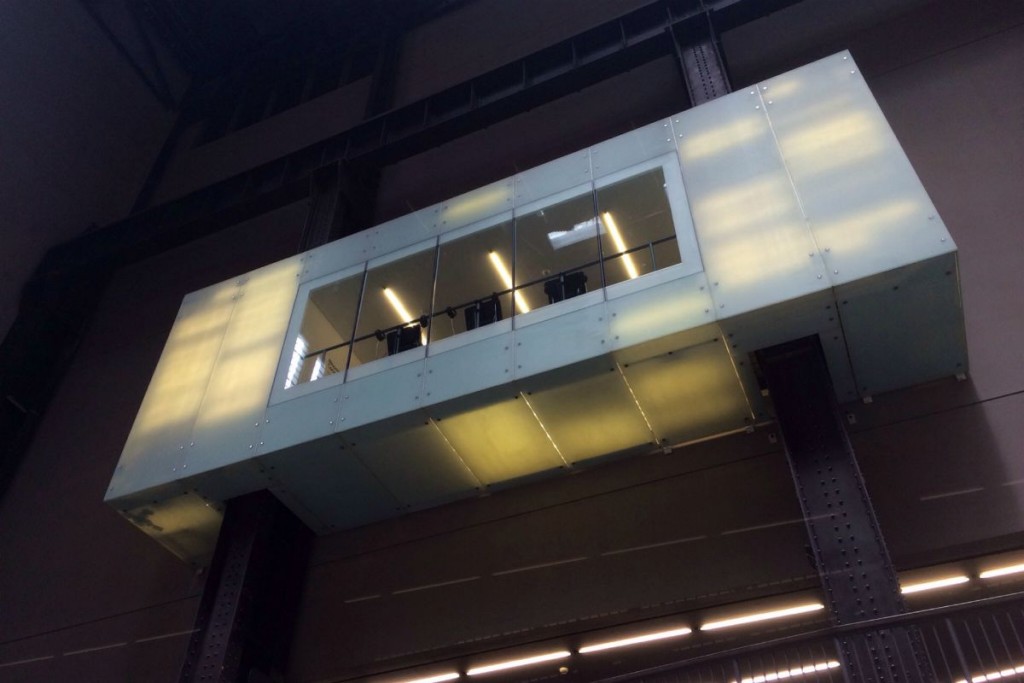 A view up to one of the gallery floors from the main hall.