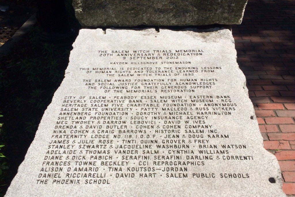 Witch Trial Memorial 1