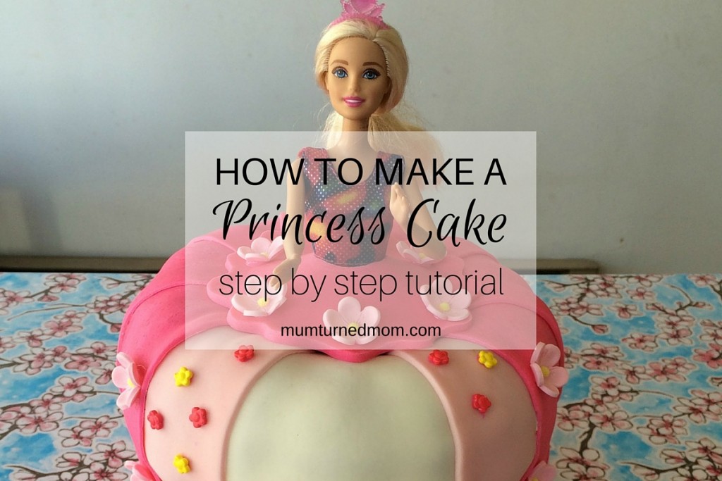 How to make a Princess Cake: easy, step by step tutorial to create a princess cake using a layered cake, a Barbie and fondant icing.