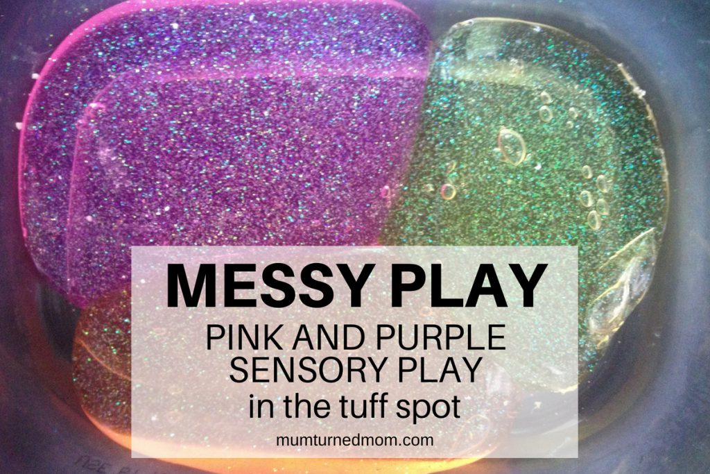 Pink and Purple Sensory Play in the Tuff Spot - Featured Image